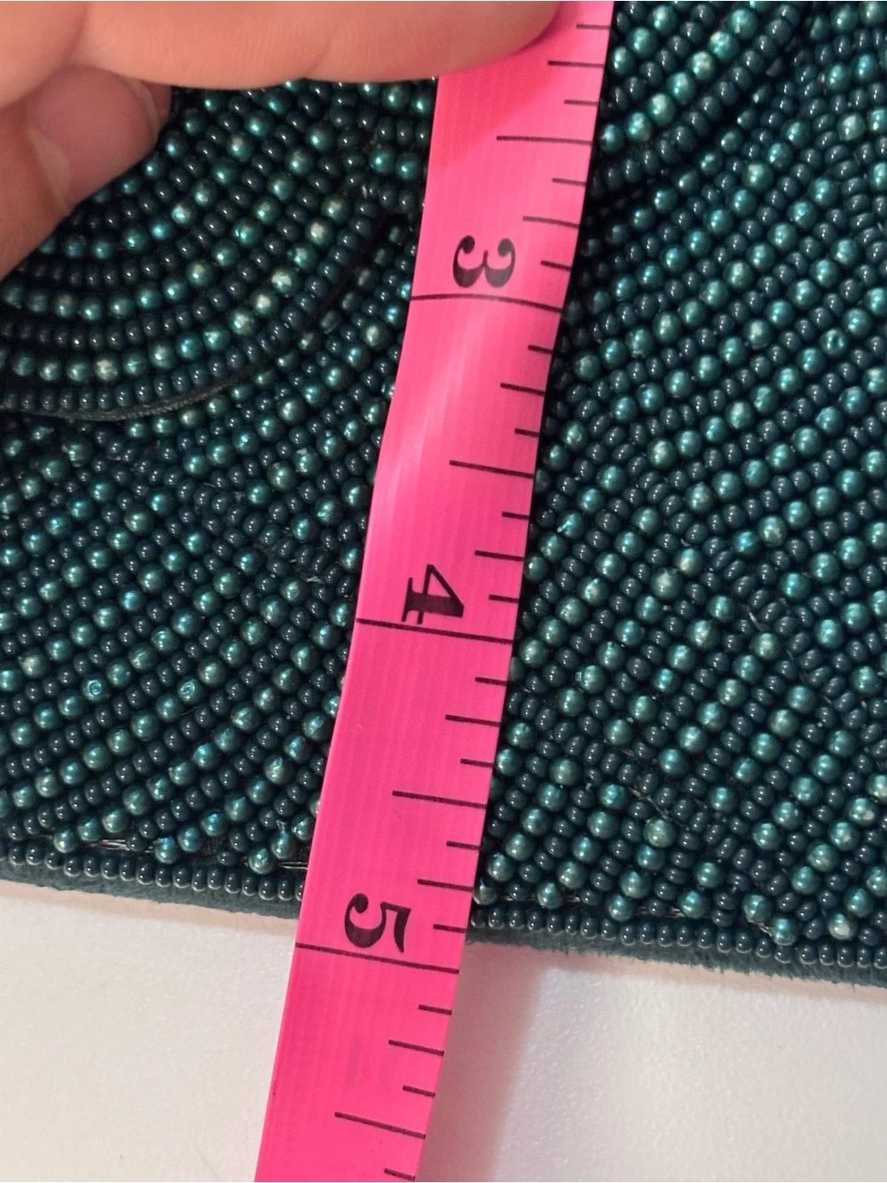 Lulus Beaded Emerald Evening Clutch with Silver Chain Strap